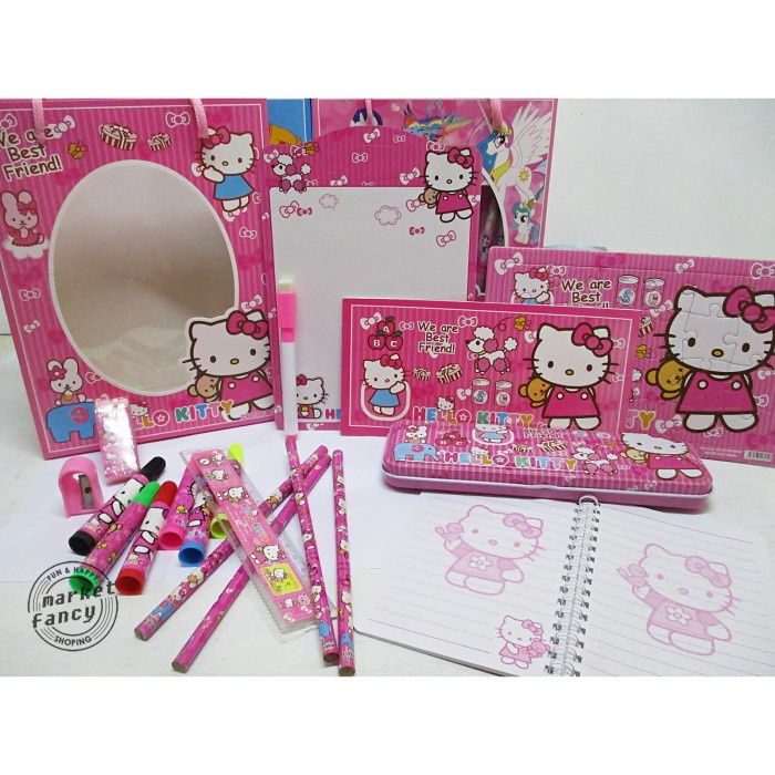 Hộp Bút Chì - Bộ Văn Phòng Phẩm hello kitty pony doraemon Eka1619