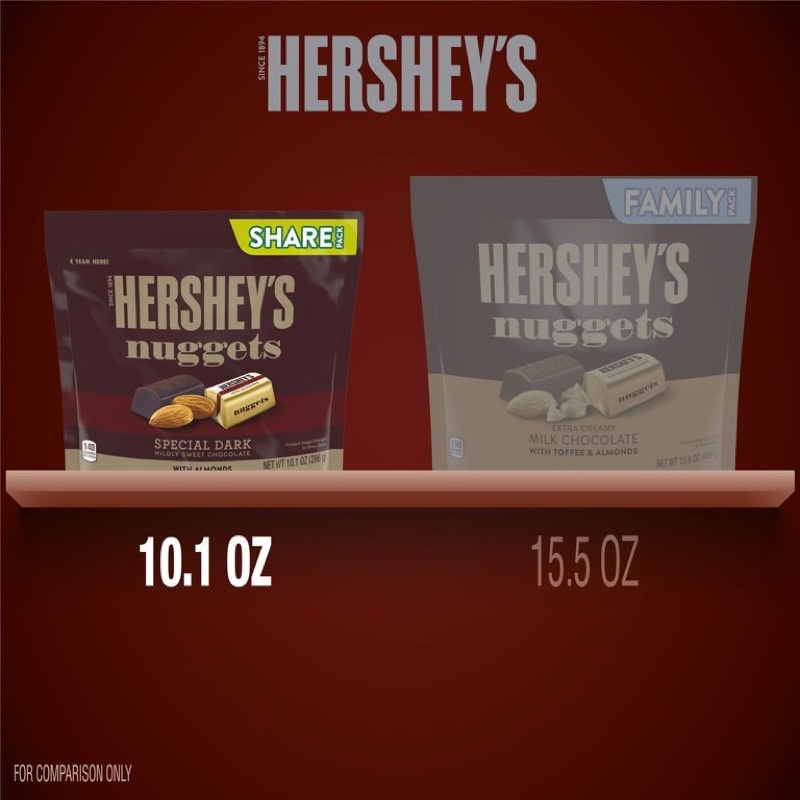 [Date 11/2023] Kẹo socola Mỹ Hershey's nuggest đắng nhân hạnh nhân túi 286g