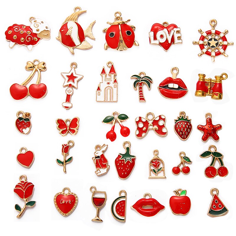 Bộ 10 mặt phụ kiện trang sức tráng men cá tính nhiều kiểu dáng tùy chọn