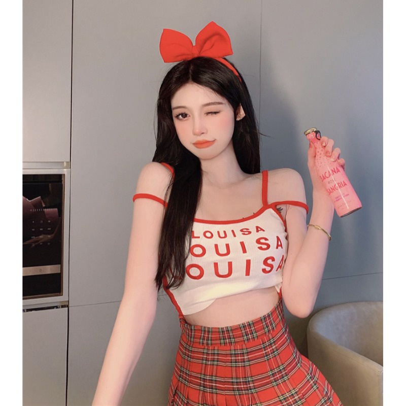 Áo Hai Dây In Chữ Thời Trang Mùa Hè Dễ Phối Đồ Cho Nữ