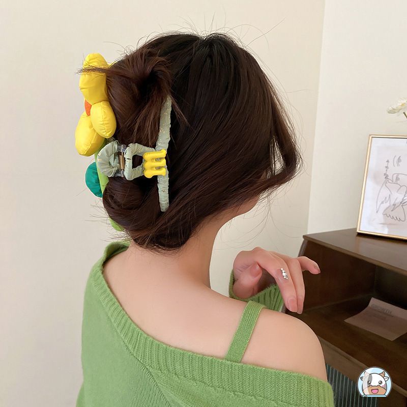 Kẹp Tóc Vải Họa Tiết Hoạt Hình Ba Chiều Phong Cách Hàn Quốc Dễ Thương Dành Cho Nữ