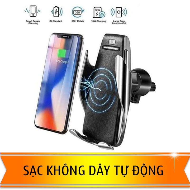 SẠC KHÔNG DÂY MAGIC S5 KIÊM GIÁ ĐỠ ĐIỆN THOẠI TỰ ĐỘNG TRÊN Ô TÔ - Kẹp điện thoại không dây cảm ứng tự động