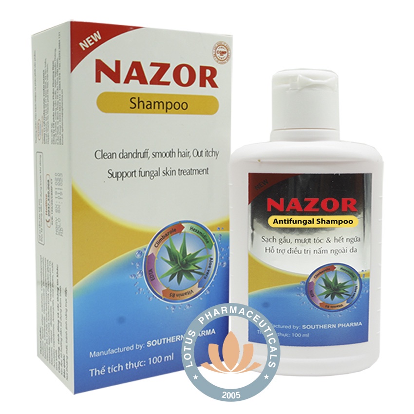 Nazor dầu tắm gội 2 trong 1, Sạch gàu, hết ngứa, phục hồi tóc khô, xơ chẻ ngọn, giảm rụng tóc. Tặng quà 39K - Lotus Phar