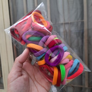 Túi 48 dây cột tóc nhiều màu cở nhỏ (Kt:3-3.5cm)