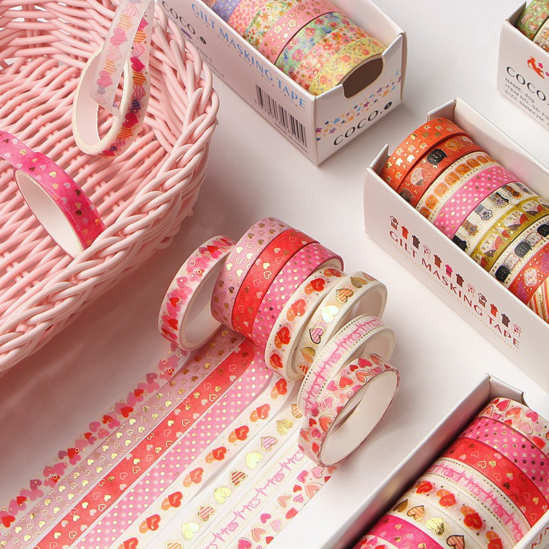 Washi Tape Ánh Kim Set 10 cuộn cực đẹp Be Tiny Be Tiny