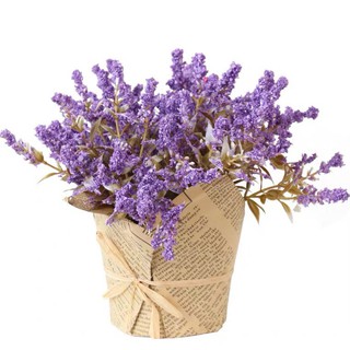 Chậu hoa Lavender - Hoa oải hương giả vintage trang trí