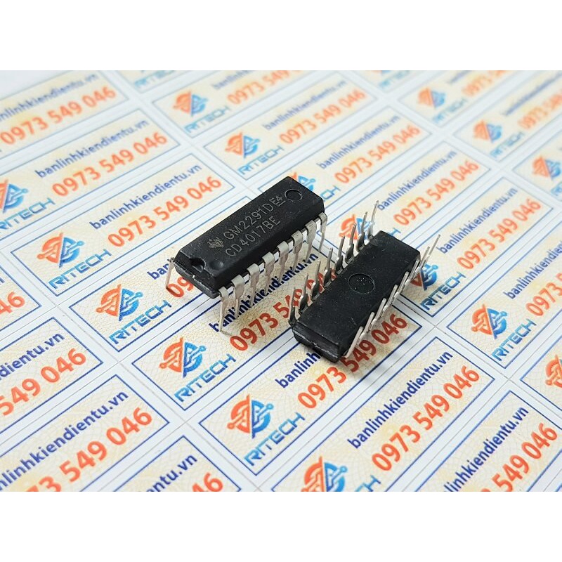 [Combo 10 chiếc] CD4017BE, CD4017BP, CD4017 DIP-16 IC