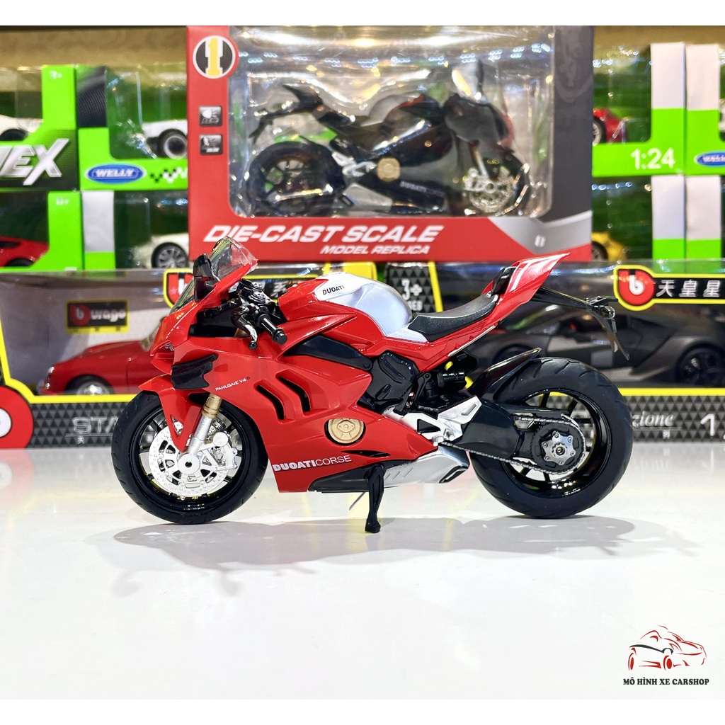 Mô hình xe Ducati V4s Corse tỉ lệ 1:12 HUAYI MODEL 2 màu