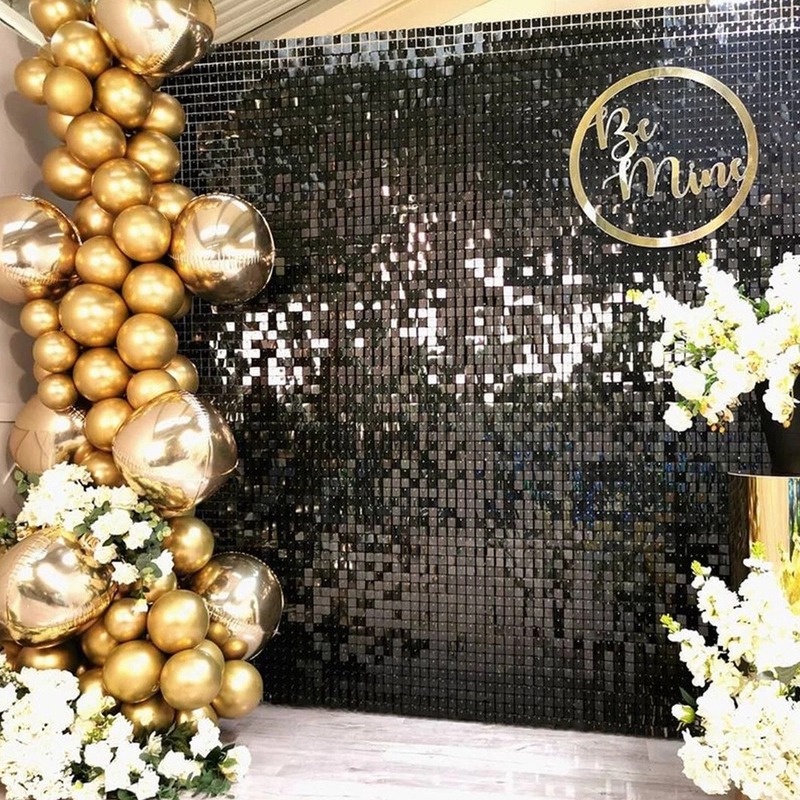 Giấy Dán Tường Mặt Gương Khí Nén 3D Lấp Lánh Trang Trí Tiệc Sinh Nhật/Tiệc Cưới Ramadan Dear