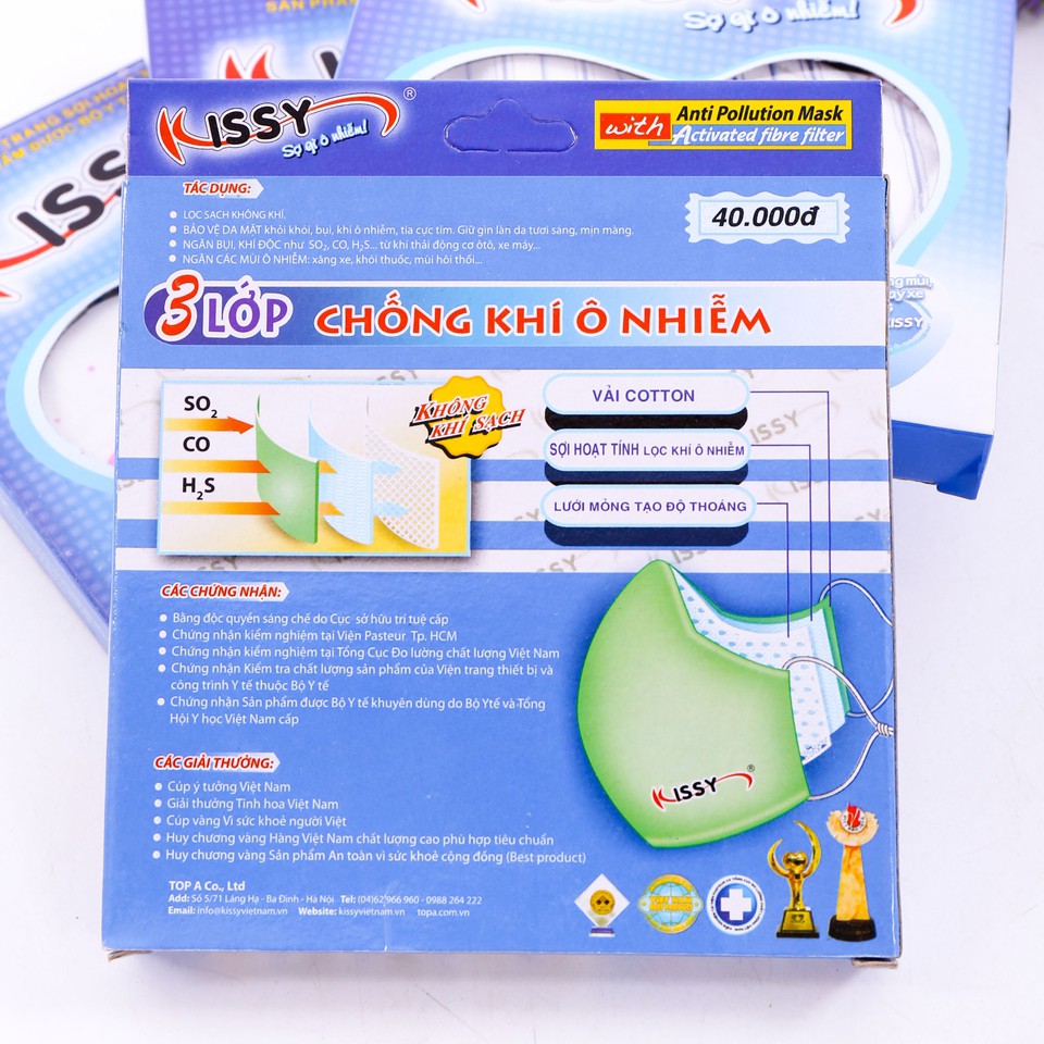 Khẩu trang sơi hoạt tính Kissy người lớn