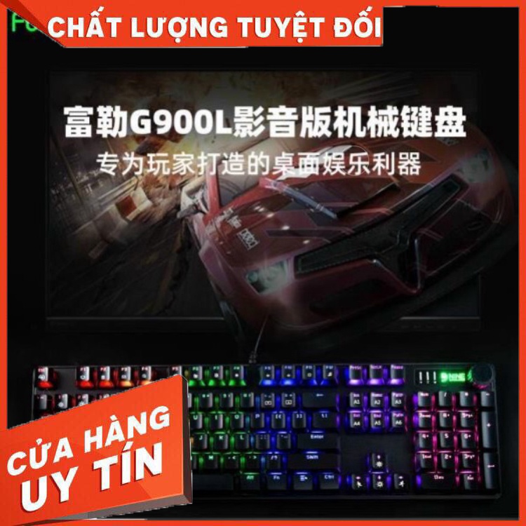 Bàn phím cơ chuyên game Fuhlen G900L Pro Blue switch có núm điều chỉnh tăng giảm độ sáng led