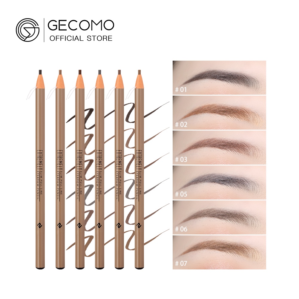Bút Kẻ Lông Mày GECOMO Chống Nước Lâu Phai 6 Màu Sắc Lựa Chọn