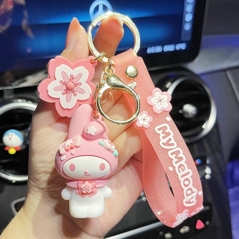 Móc Khóa Hình Búp Bê Hello Kitty Màu Hồng Dễ Thương