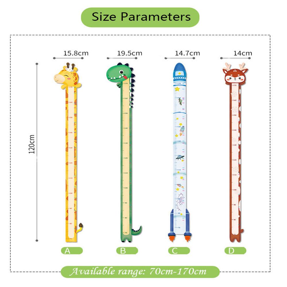 Thước Đo Chiều Cao Dán Tường Tự Dính Hình Hươu Cao Cổ Khủng Long Hoạt Hình Dễ Thương Chống Nước Có Thể Tháo Gỡ Trang Trí Nhà Cửa