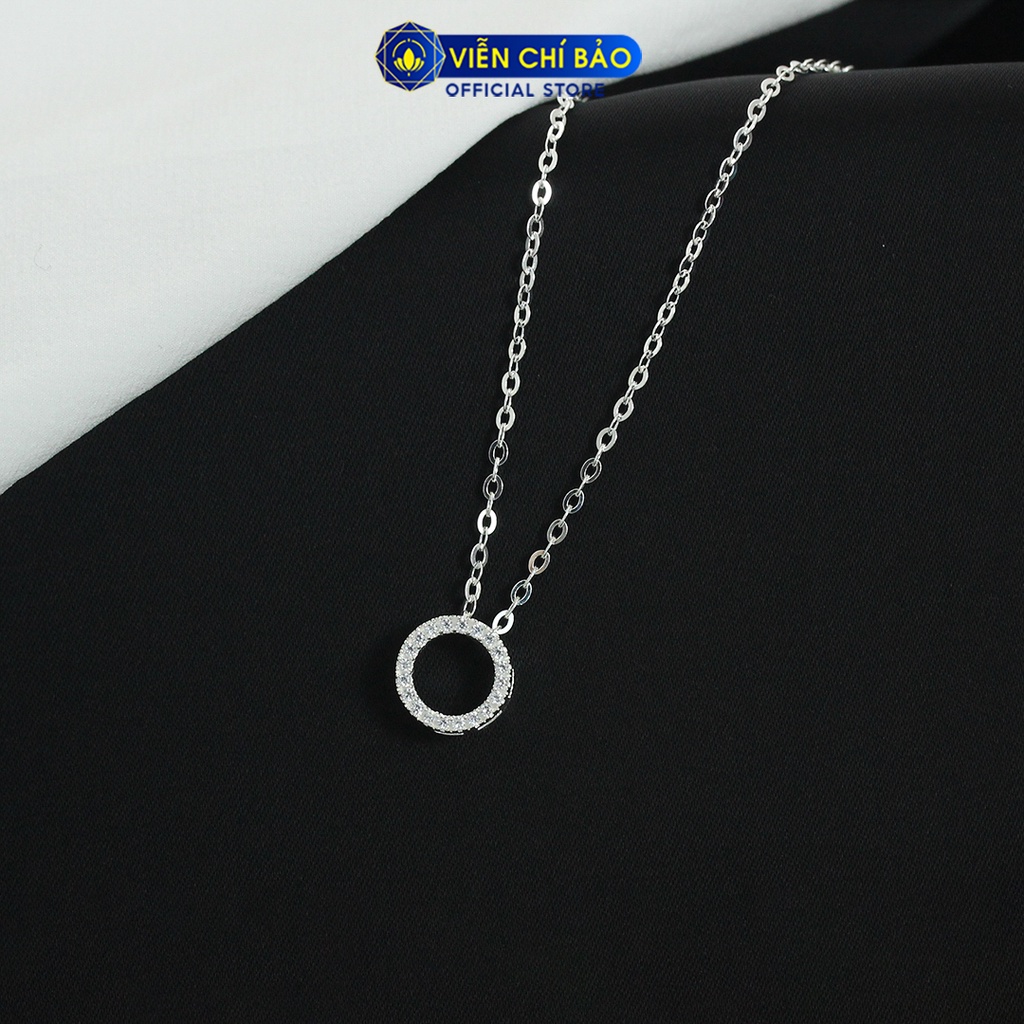 Dây chuyền bạc nữ mặt Donut đính đá chất liệu bạc 925 thời trang phụ kiện trang sức nữ Viễn Chí Bảo D400478