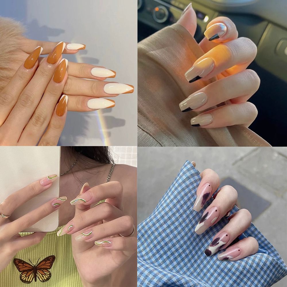 [Hàng mới về] 24 Móng tay giả dạng nhấn có thể tháo rời kiểu dáng thời trang