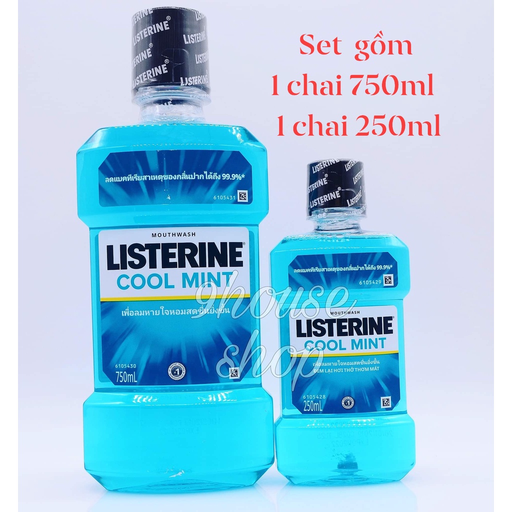 Set Nước súc miệng LISTERINE Thái Lan (750ml+250ml)