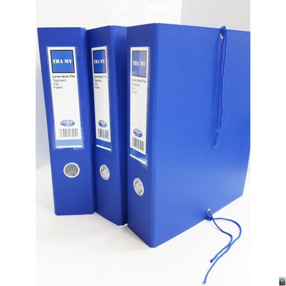 Cặp ba dây, cặp 3 dây nẹp bo góc bền bỉ  - F4 - Bìa Cặp Lỗ mà Xanh DươngTrà My