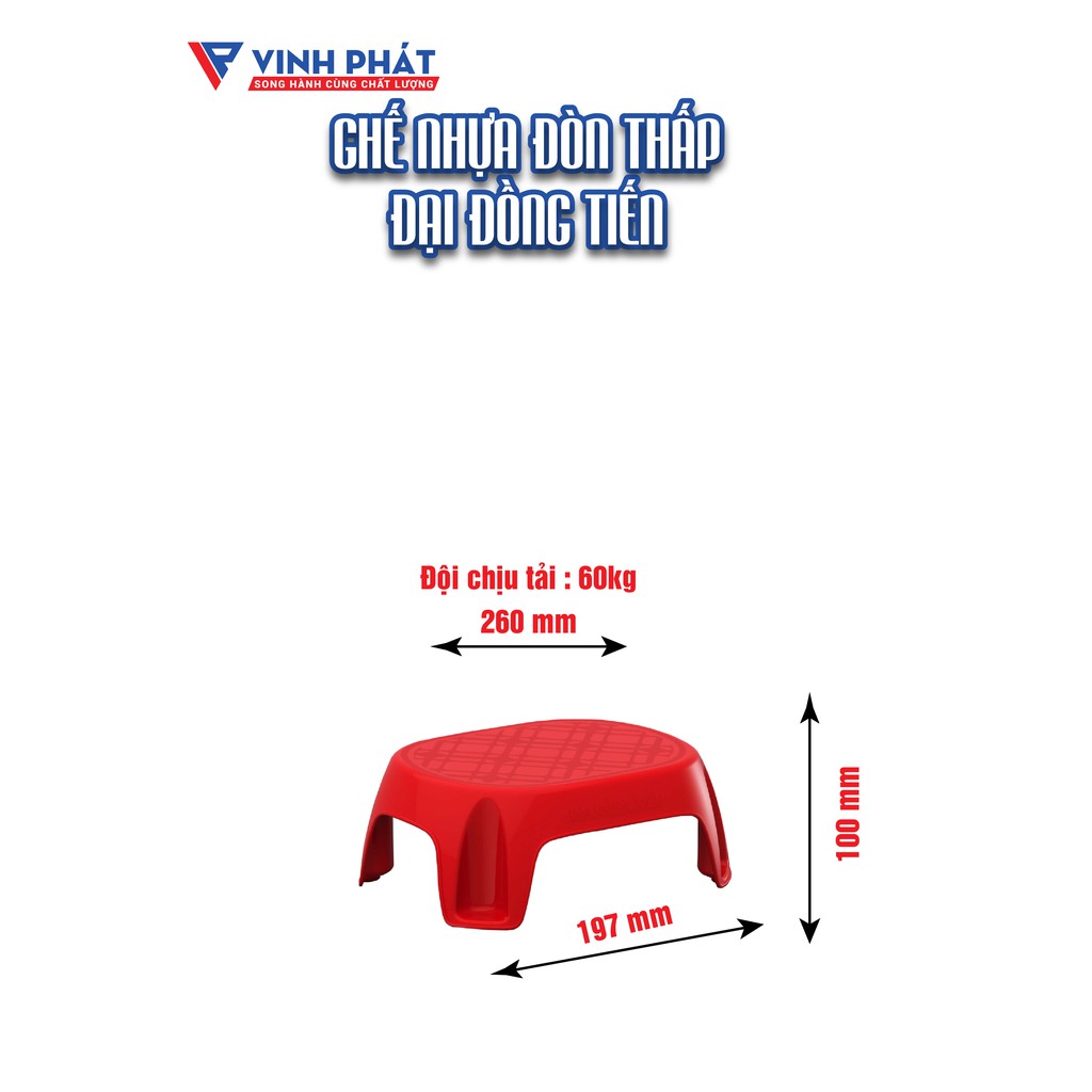 COMBO 2 GHẾ NHỰA ĐÒN THẤP ĐẠI ĐỒNG TIẾN