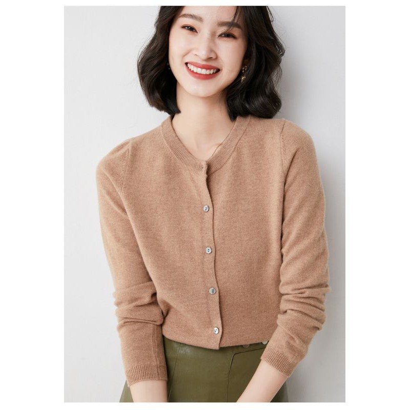 ÁO CARDIGAN LEN DỆT KIM CỔ TRÒN PHONG CÁCH HÀN QUỐC MẪU MỚI 2021 | WebRaoVat - webraovat.net.vn