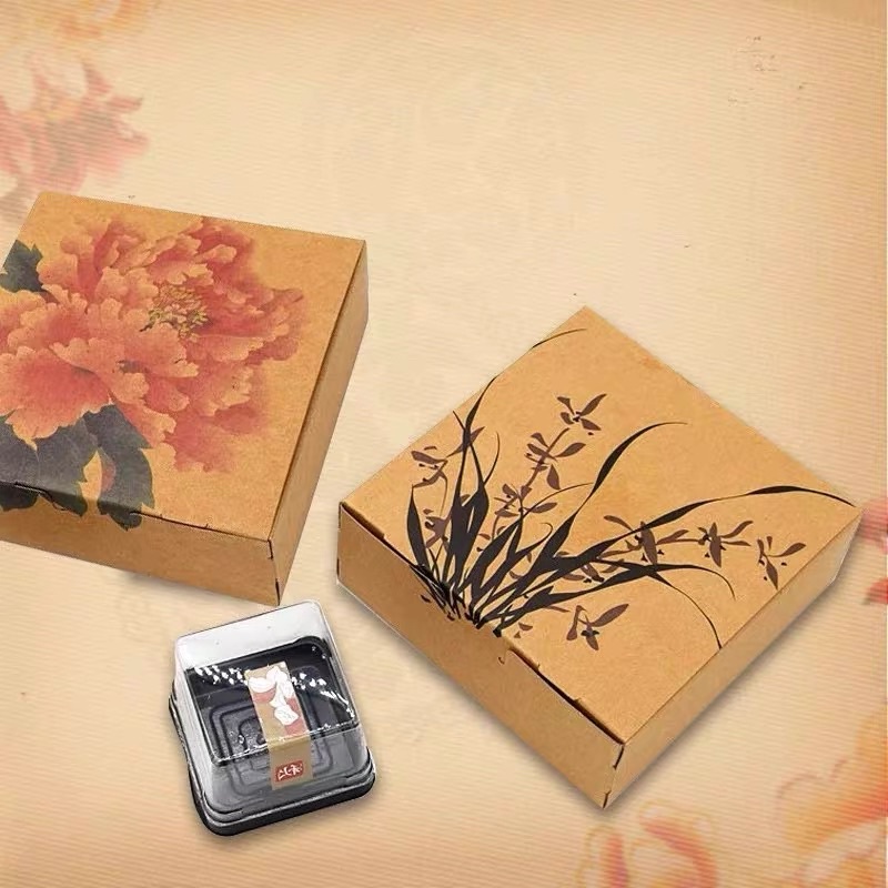 Hộp 4 bánh trung thu 50gr hộp bìa quà tặng-nhiều mẫu