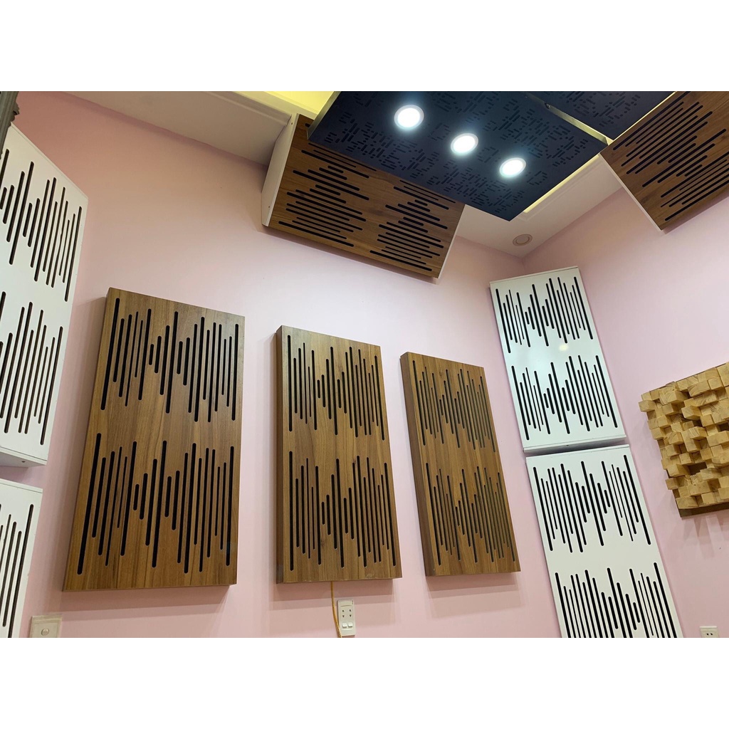 Tấm gỗ tiêu âm treo tường Kich thước 60x120cm dày 6cm Aucostic panel