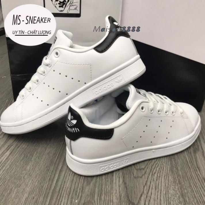 Giày adidas stan smith, giày stan smith gót đen gót xanh thấp mới full phụ kiện hàng cao cấp, full size 36-43