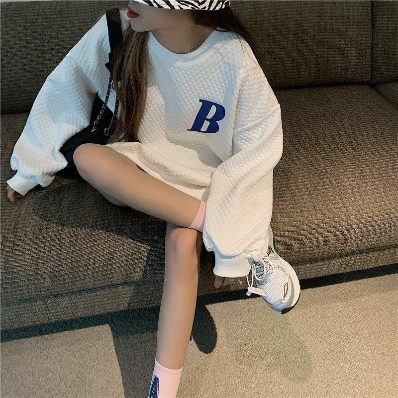 COZOK Áo sweater Tay Dài Dáng Rộng Phong Cách Thời Trang Hàn Quốc