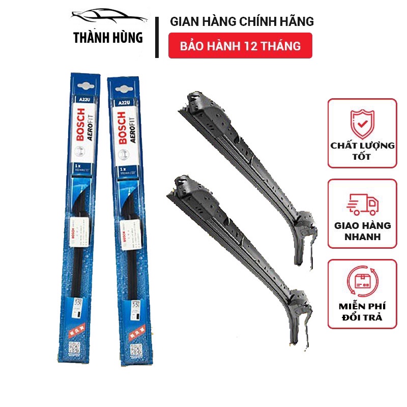 Gạt Mưa Silicone,Gạt Mưa Ô Tô BOSCH Mềm Siêu Sạch BOSCH AEROFIT Chính Hãng (Có Tem Chống Hàng Giả)