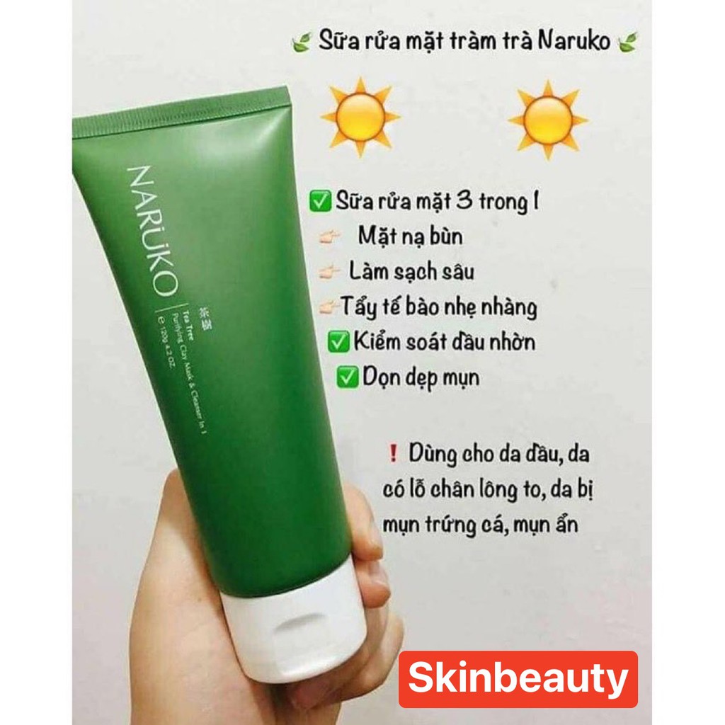 Sữa rửa mặt Naruko trà tràm dạng bùn Tea Tree Purifying Clay Mask and Cleanser - ''HÀNG CHÍNH HÃNG''