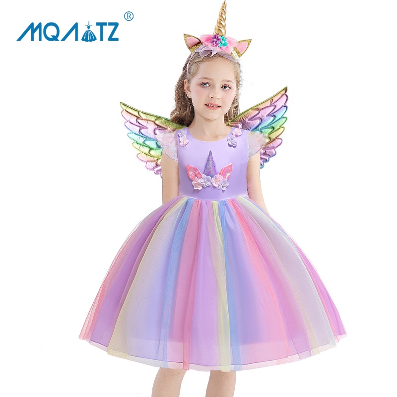 Bộ đầm tutu MQATZ 3 món phong cách kỳ lân xinh xắn dành cho bé gái