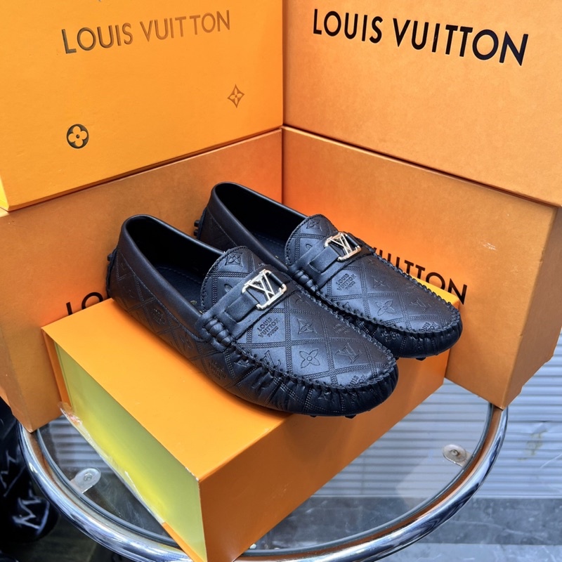 Giày Moca L.V Hoa Đế Cao Su Âm Chắc Chắn