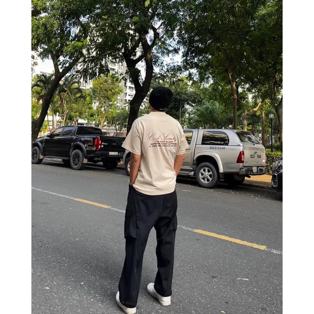 Áo thun CAFE SOCIETY chữ nâu