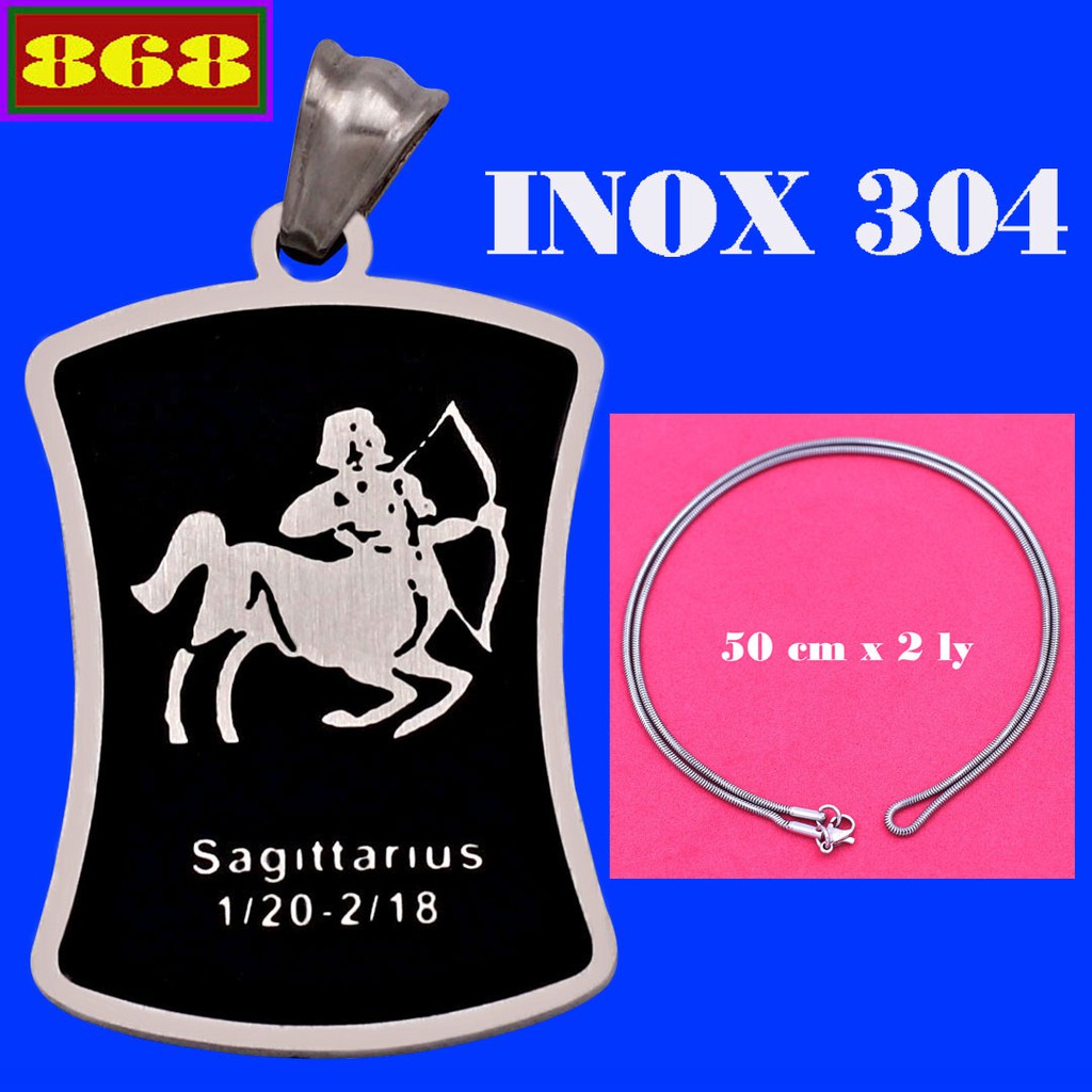 Vòng cổ inox rắn cung Nhân Mã inox VIRCNMT - 12 Cung hoàng đạo
