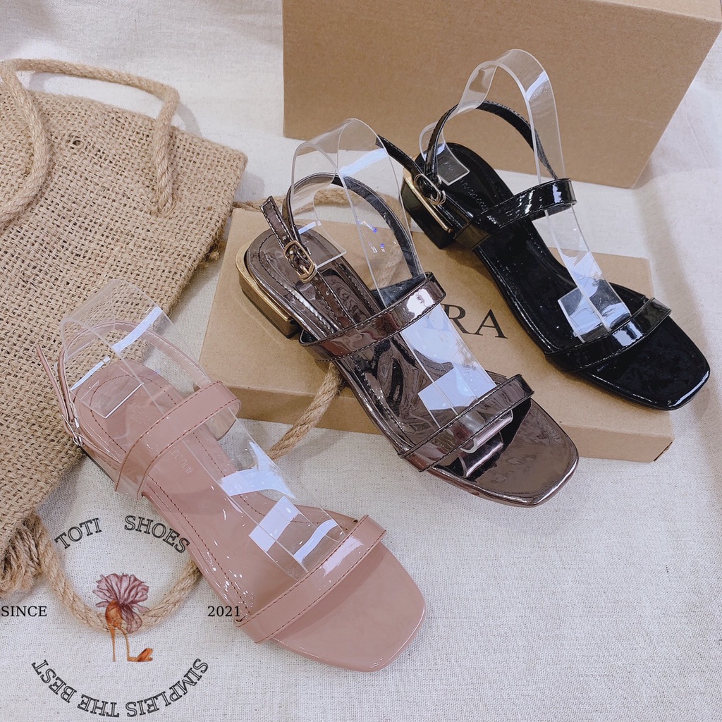 SANDAL NỮ TOTIIE SHOES - GIÀY CAO GÓT THỜI TRANG QUAI NGANG MẢNH ĐẾ VUÔNG 5 PHÂN G2204120