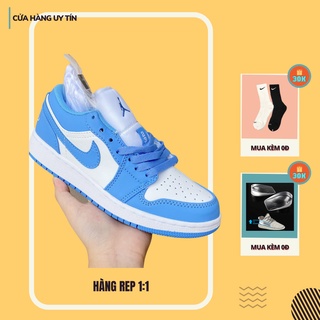 Giày thể thao Jordan 1 Low nam nữ cổ thấp màu xanh dương fullbox bill ODAYCOTATNE