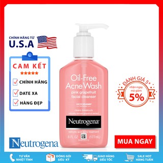 Sữa Rửa Mặt Neutrogena Pink Grapefruit Acne Face Wash & Cleanser with Vitamin C & Salicylic Acid (177mL)