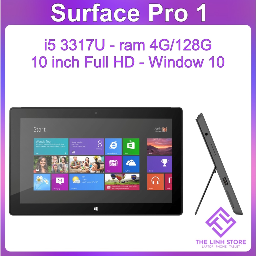 Laptop 2 trong 1 Surface Pro 1 màn 10 inch Full HD - i5 3317U ram 4G SSD 128G | BigBuy360 - bigbuy360.vn