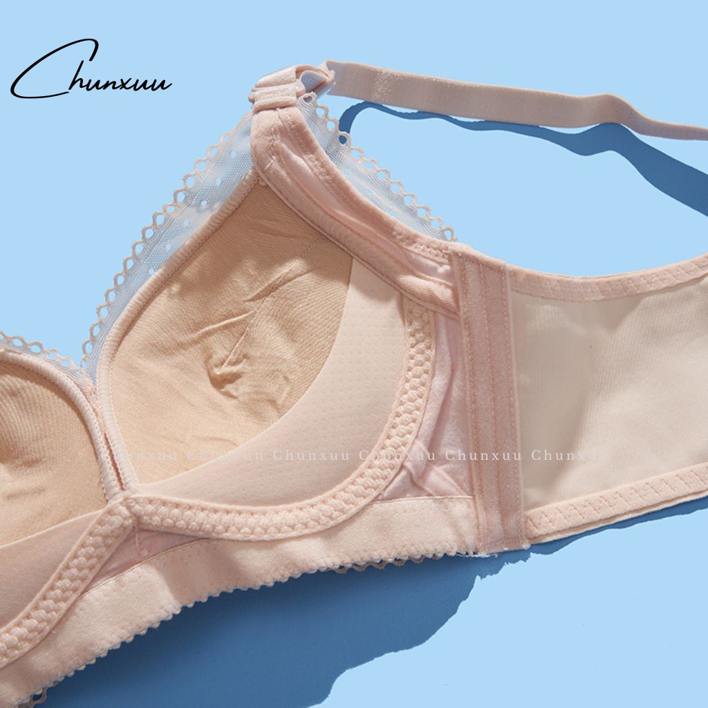 Áo lót ren nữ đính nơ điệu đà CHUNXUU, thiết kế không gọng đệm dày vừa nâng đẩy ngực - AV38