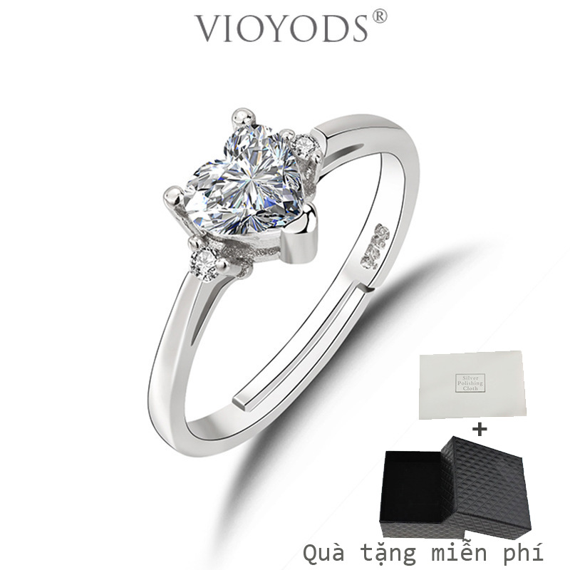 Nhẫn VIOYODS Tn040 chất liệu bạc 925 Swarovski có thể điều chỉnh cho nữ