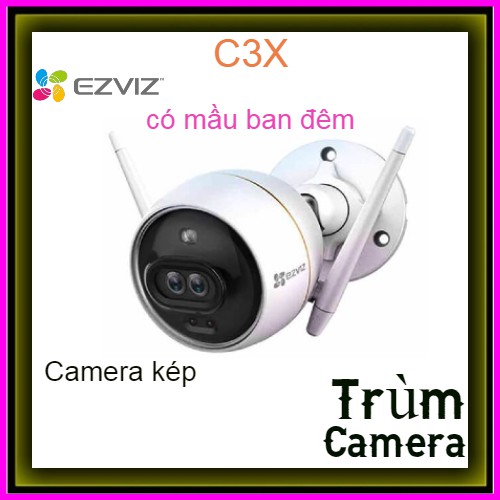 Camera Ezviz C3X 1080P / Mắt kép có mầu ban đêm AI - Chính Hãng