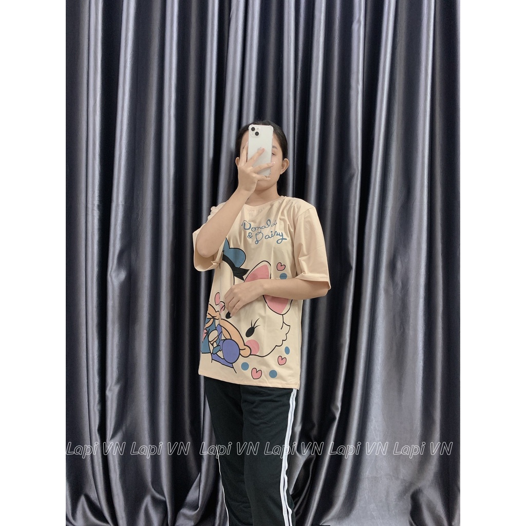 Đồ bộ mặc nhà unisex, pijama Lapi VN tay lỡ quần jogger ống bo chất liệu cao cấp, hình in đáng yêu