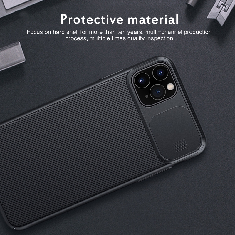 Ốp Điện Thoại Siêu Mỏng Có Nắp Trượt Bảo Vệ Camera Cho Iphone 11 Pro Max