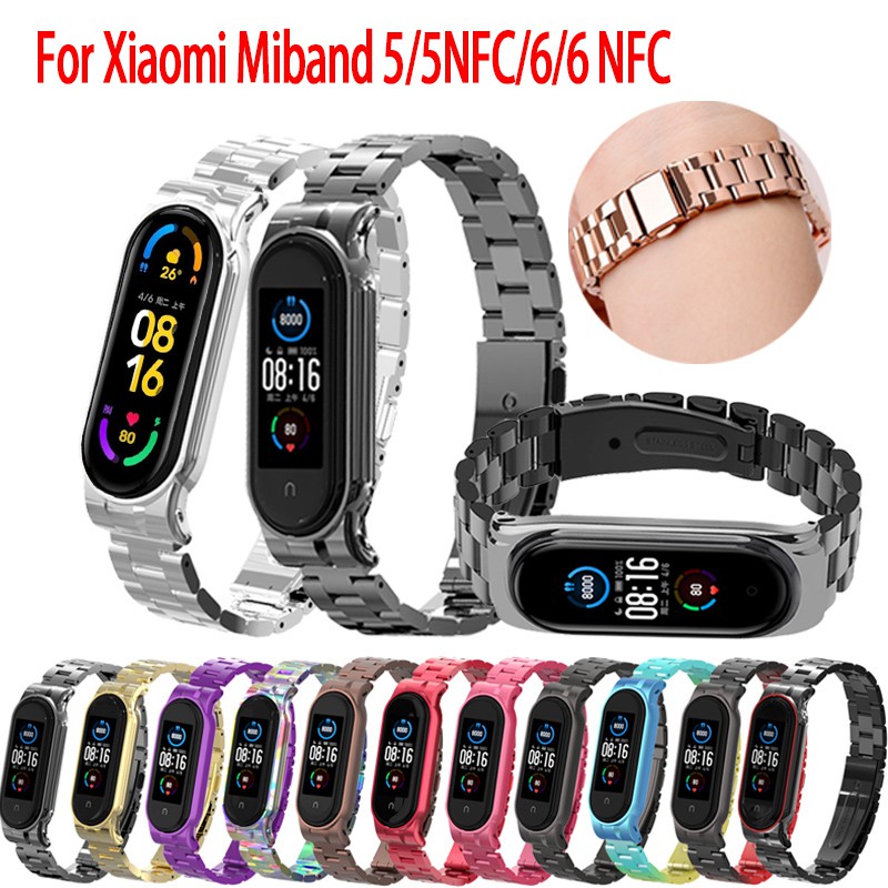 Dây Đeo Thay Thế Chất Liệu Kim Loại Dạng Lưới Thời Trang Cho Xiaomi Mi Band 6 6 NFC miband 5