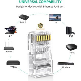 Hộp 50 Chiếc Hạt Mạng RJ45 Cat5e Ugreen 20331 (Hộp 50 Hạt) - Hàng Chính Hãng