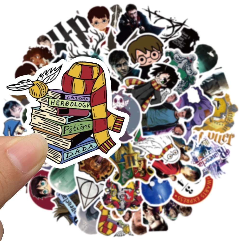 Set 10/50 Sticker Hoạt Hình Harry Potter Dán Trang Trí Đa Năng