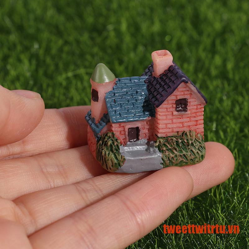 TRITU Artificial mini resin house crafts home decoration small house model