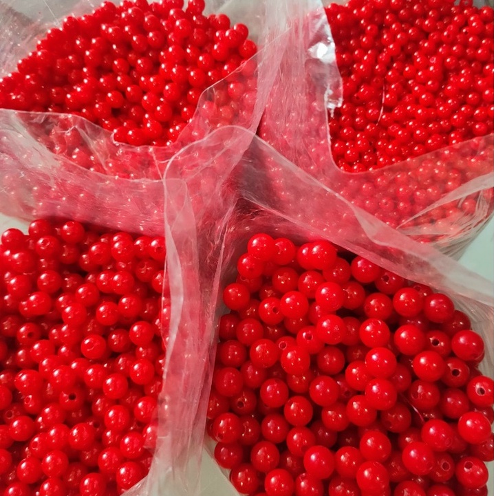10/25/50gam hạt đỏ tươi đủ size làm vòng tay vòng cổ, handmade