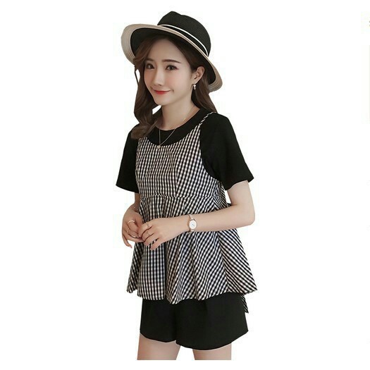 Bộ đồ bầu dài đùi dambauxinh-YA1655 Chất thô pha cotton freesize từ 40-65kg