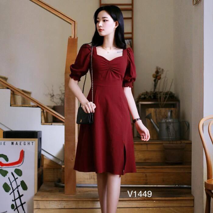 [Nhập WAMAR931 giảm ngay 15k]Đầm đỏ tay bồng sang trọng V1449_Zin Boutique [Kèm ảnh thật] | BigBuy360 - bigbuy360.vn